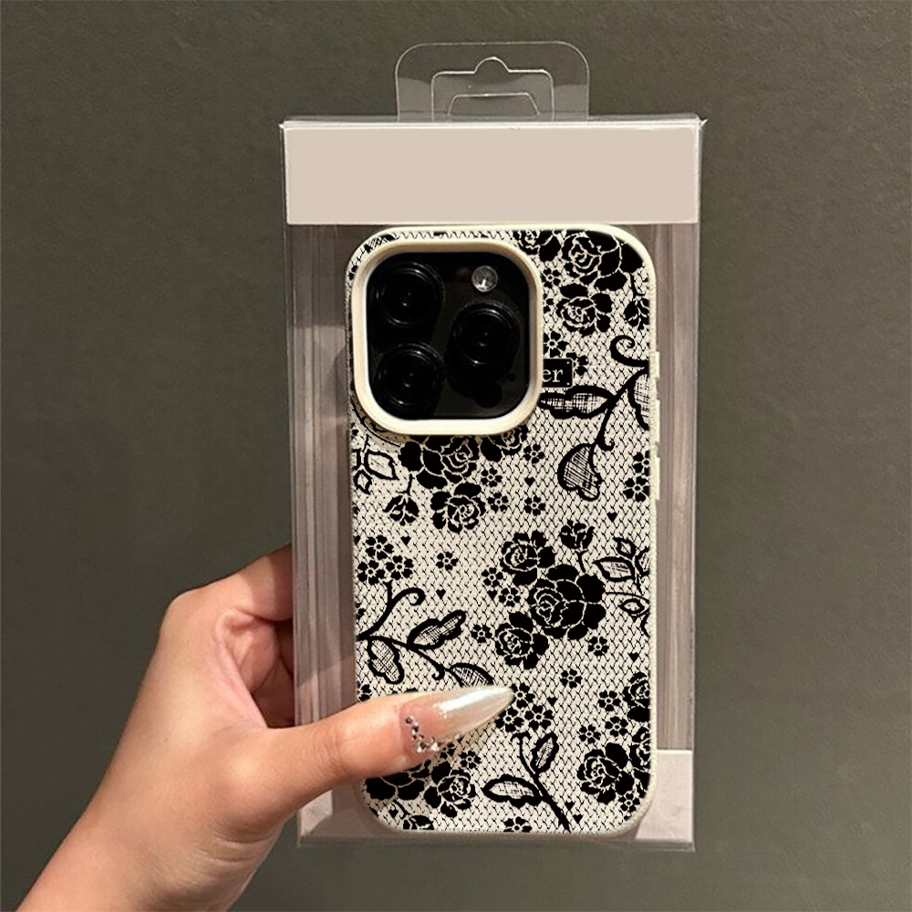 Elegant Black Lace Rose Floral - đánh giá và giá Vintage Floral Pattern Soft Case