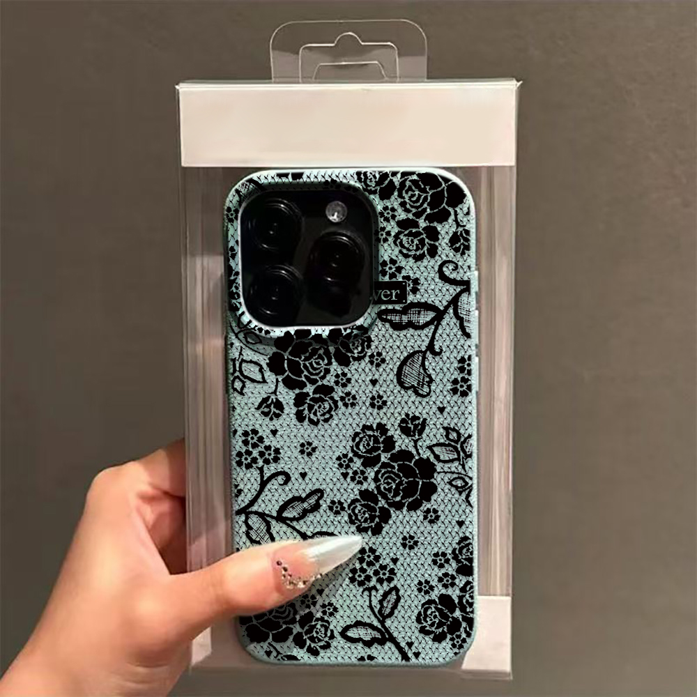 Elegant Black Lace Rose Floral - đánh giá và giá Vintage Floral Pattern Soft Case