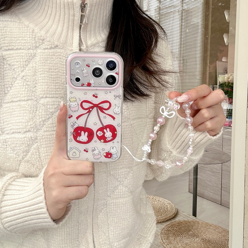 Cute cartoon sweet cherry Miff - đánh giá và giá Cute Cartoon Wrist Strap Silicone Case