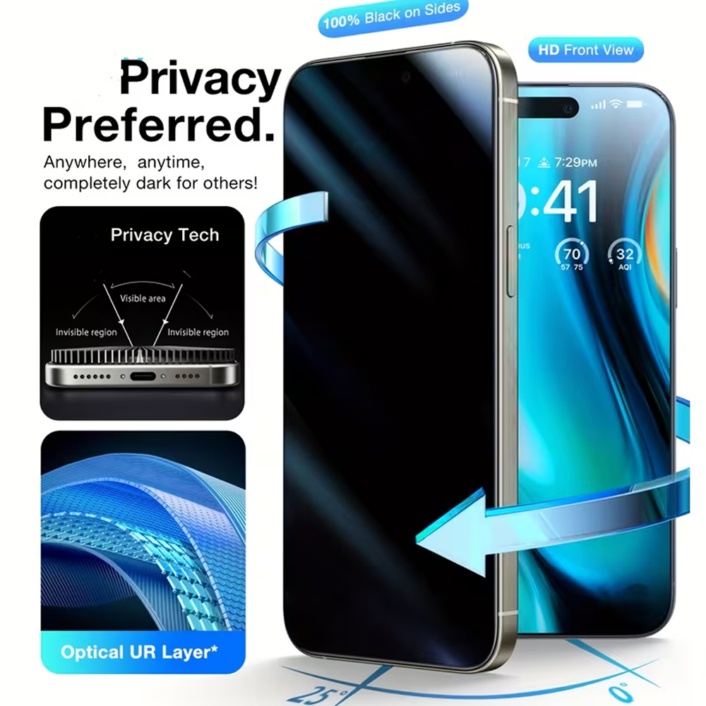 1-5PCS Anti-Spy Privacy Temper - đánh giá và giá Anti Peek Privacy Tempered Glass