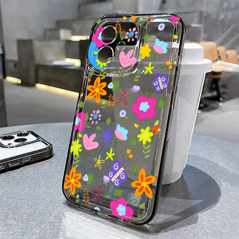 Colorful Flower Clear Phone Ca - đánh giá và giá Clear Shockproof Bumper Case