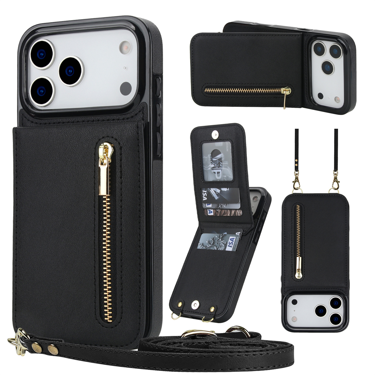 Crossbody Zipper Wallet Card H - đánh giá và giá Leather Wallet Card Holder Phone Cover