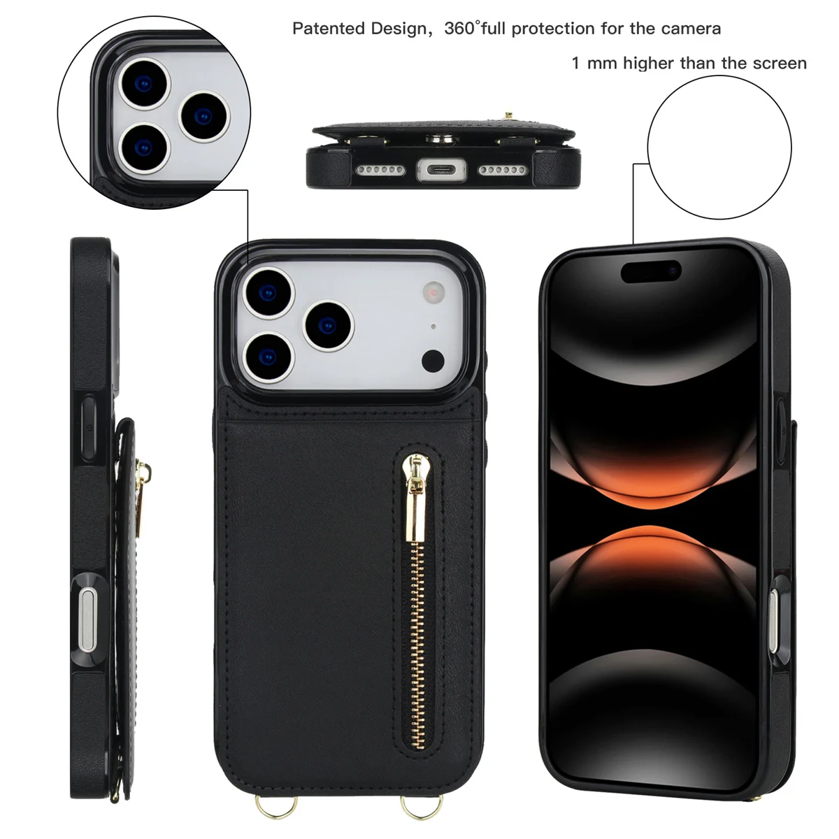 Crossbody Zipper Wallet Card H - đánh giá và giá Leather Wallet Card Holder Phone Cover