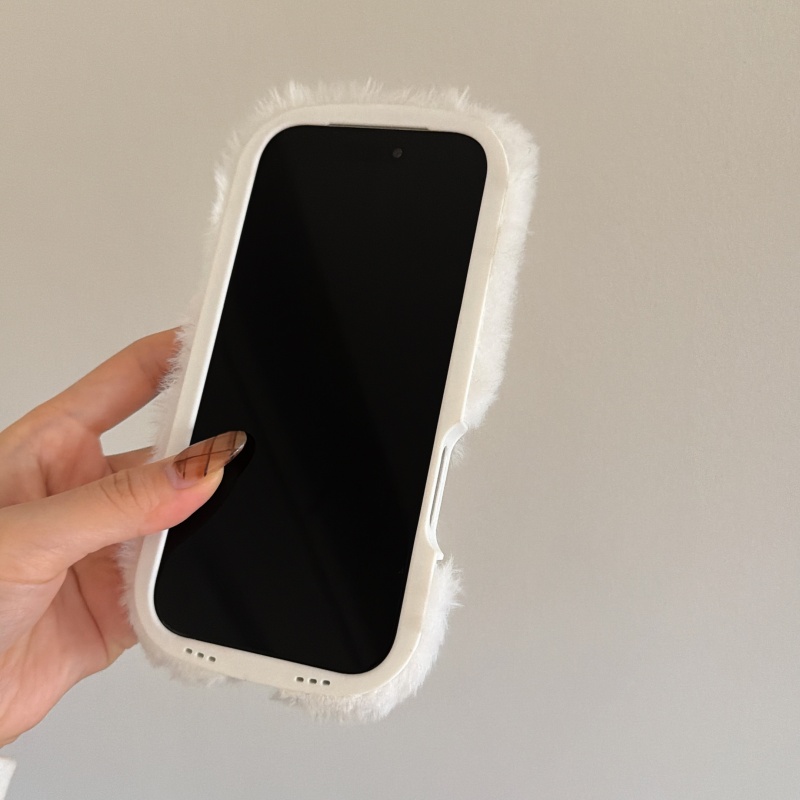 Cute cartoon White Fluffy fur  - đánh giá và giá Cute Cartoon Wrist Strap Silicone Case