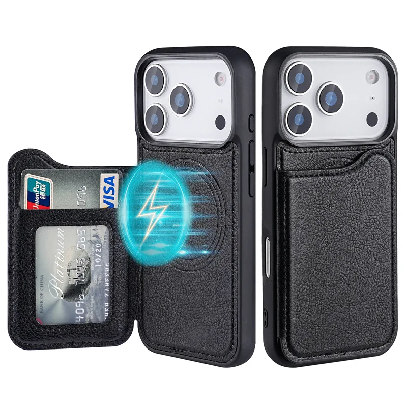 For Magsafe Magnetic Flip Leat - đánh giá và giá Leather Wallet Card Holder Phone Cover