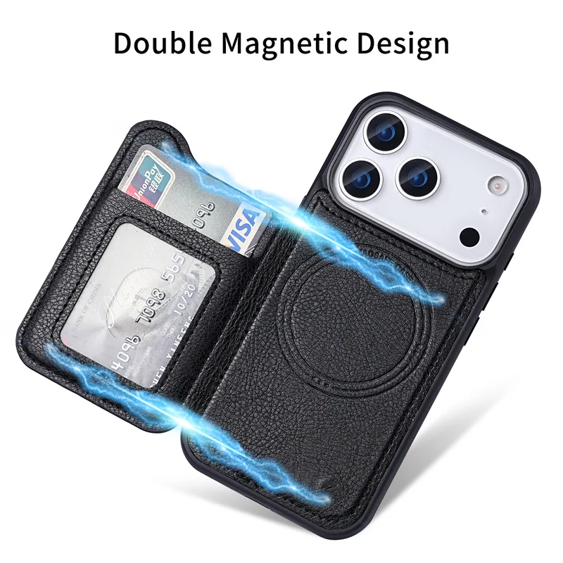 For Magsafe Magnetic Flip Leat - đánh giá và giá Leather Wallet Card Holder Phone Cover