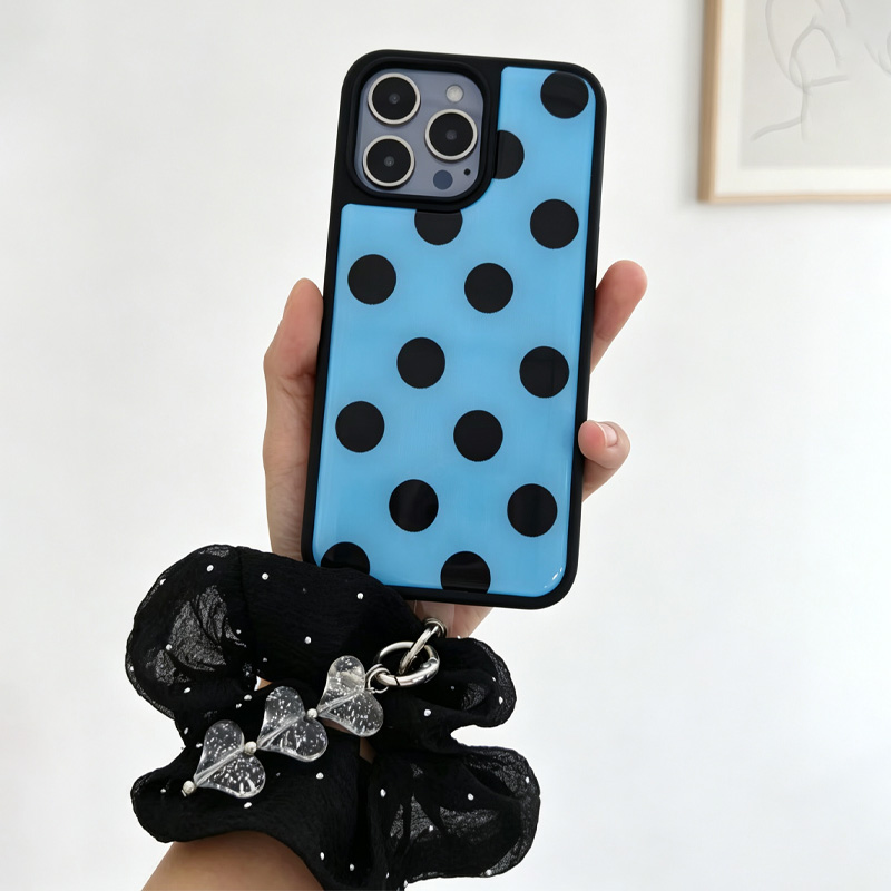 Blue Black Polka Dot Phone Cas - đánh giá và giá Clear Shockproof Bumper Case