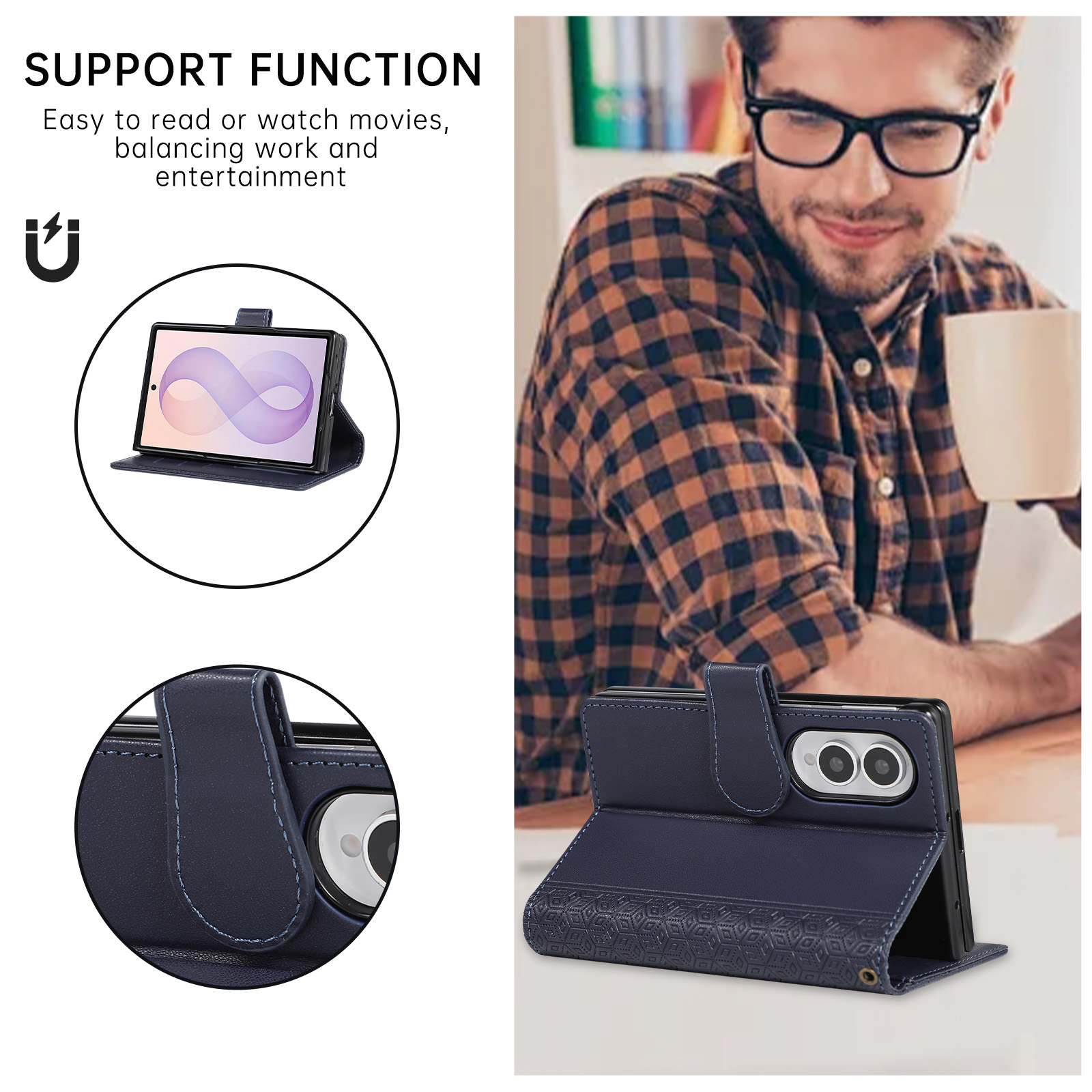Business Luxury Leather Wallet - đánh giá và giá Leather Wallet Card Holder Phone Cover