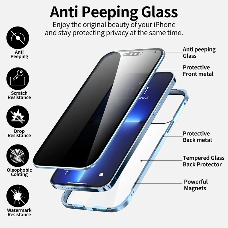 For IPhone Air Privacy Anti sp - đánh giá và giá Anti Spy Privacy Glass Case