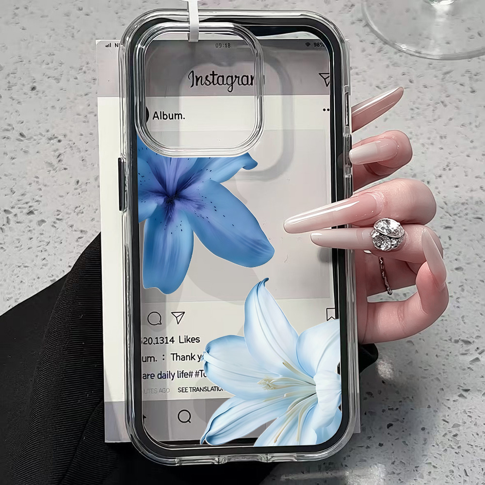 Blue Lily Flower Clear Phone C - đánh giá và giá Clear Shockproof Bumper Case