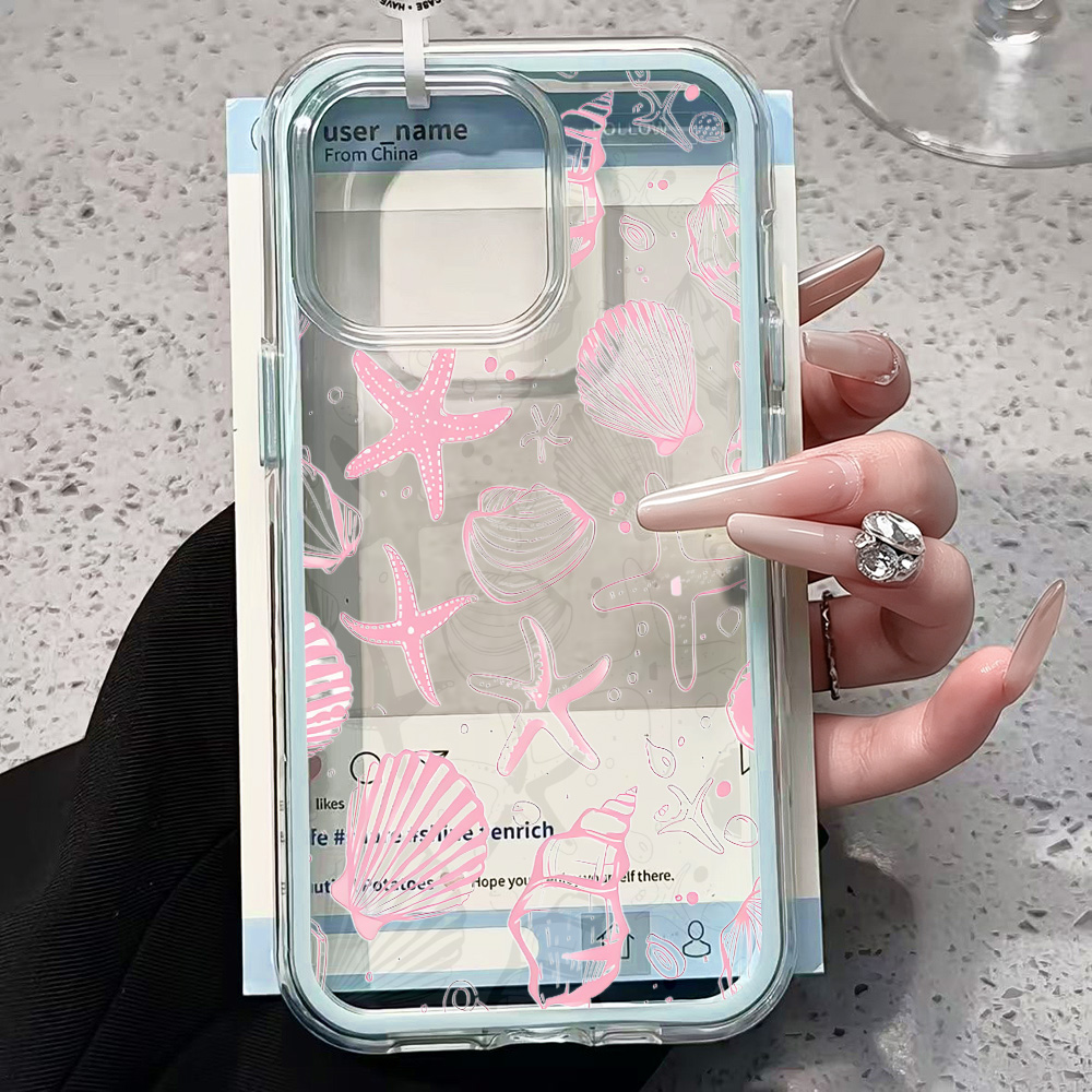 Summer Pink Seashell Clear Pho - đánh giá và giá Clear Shockproof Bumper Case