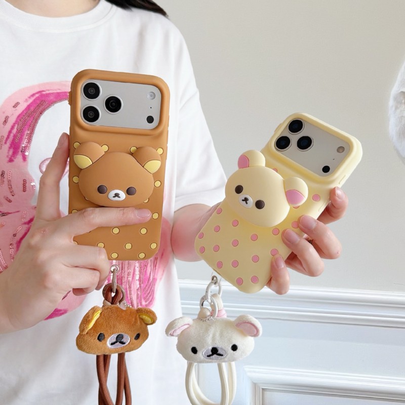 3D Rilakkuma Bear Polka Dot Si - đánh giá và giá Cute Cartoon Wrist Strap Silicone Case