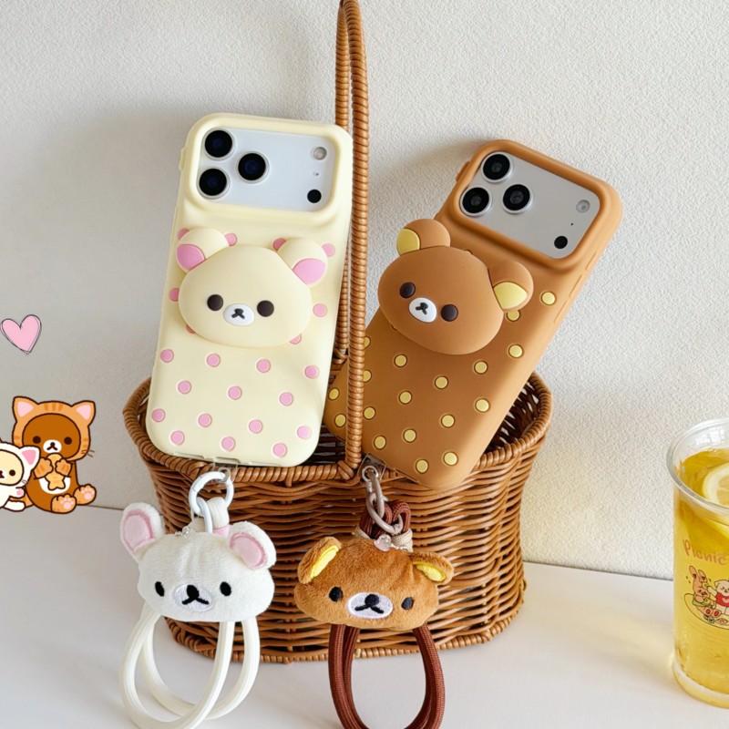 3D Rilakkuma Bear Polka Dot Si - đánh giá và giá Cute Cartoon Wrist Strap Silicone Case