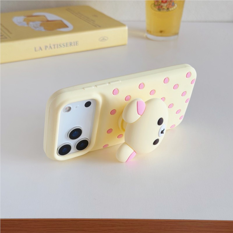 3D Rilakkuma Bear Polka Dot Si - đánh giá và giá Cute Cartoon Wrist Strap Silicone Case