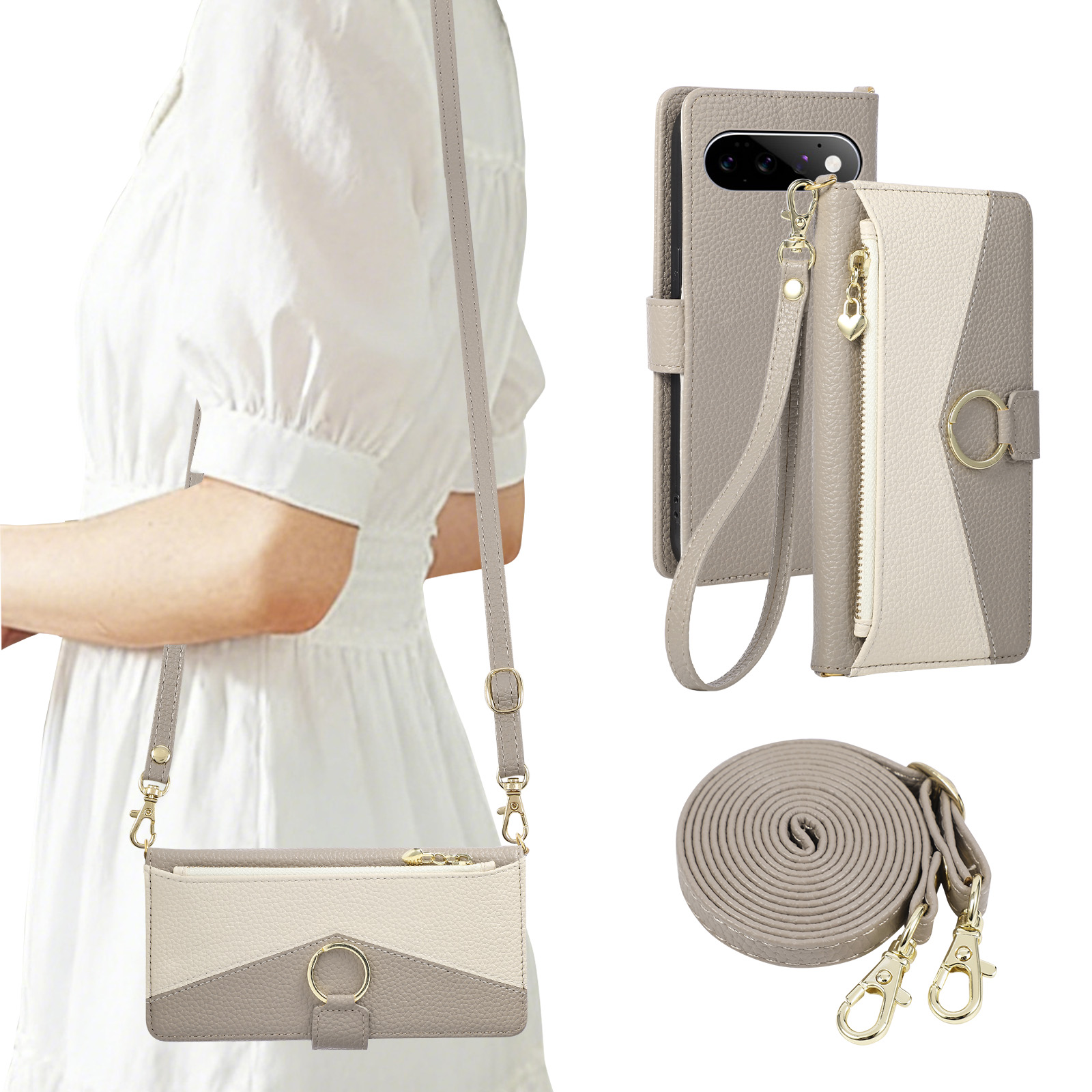 Crossbody Long Lanyard Flip Ca - đánh giá và giá Leather Wallet Card Holder Phone Cover