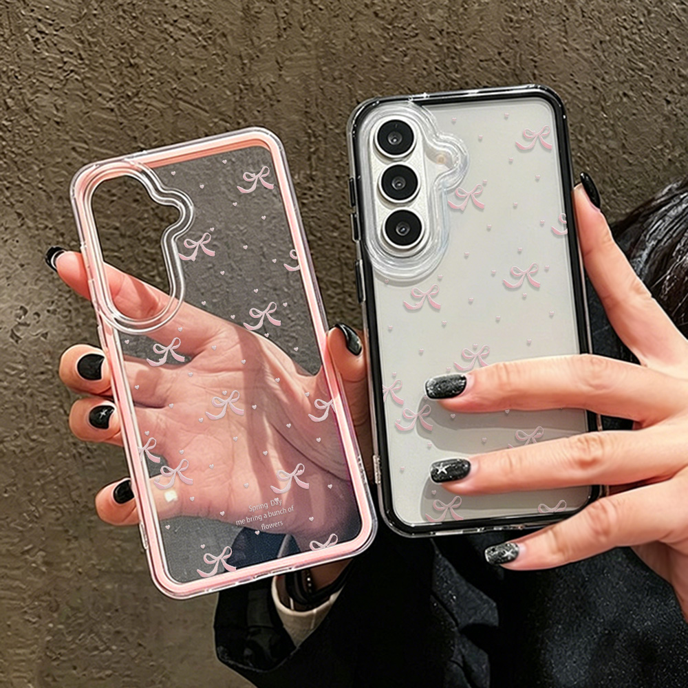 Cute Pink Bow Soft Phone Case  - đánh giá và giá Clear Shockproof Bumper Case