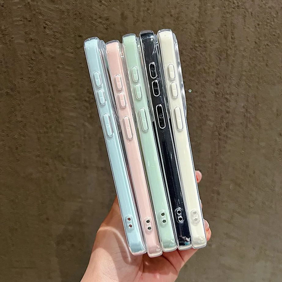 Luxury Candy Color Frame Clear - đánh giá và giá Clear Shockproof Bumper Case