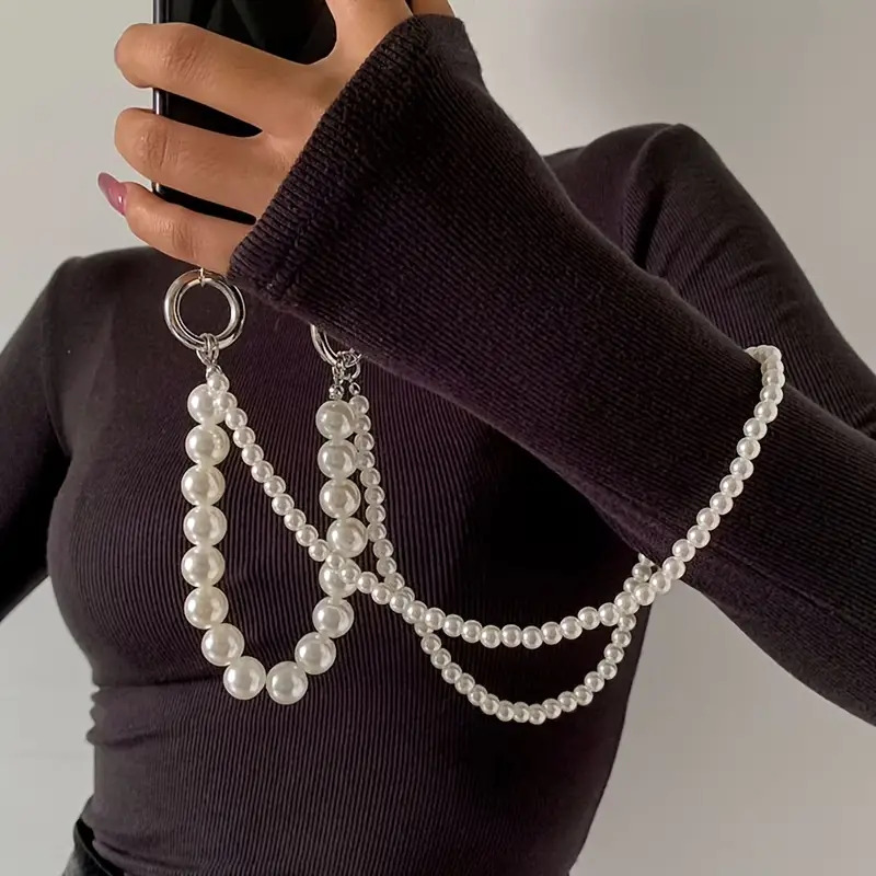 Double Pearl Woven Mobile Phon - đánh giá và giá Crossbody Lanyard Neck Strap Case