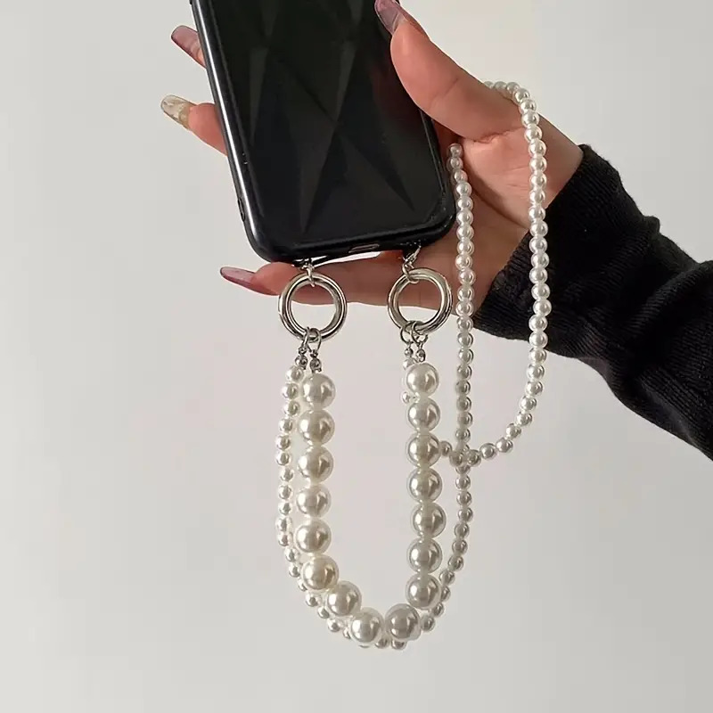 Double Pearl Woven Mobile Phon - đánh giá và giá Crossbody Lanyard Neck Strap Case