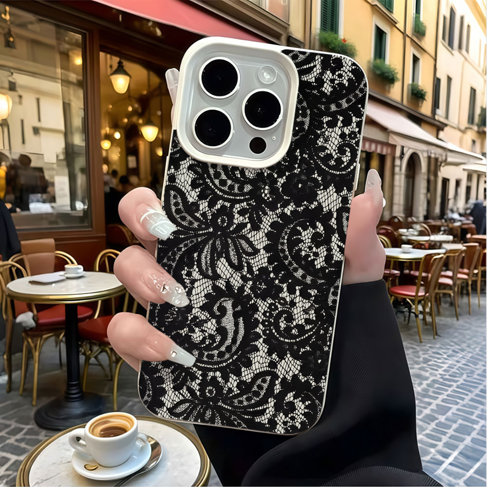 Black Vintage Floral Lace Lych - đánh giá và giá Vintage Floral Pattern Soft Case