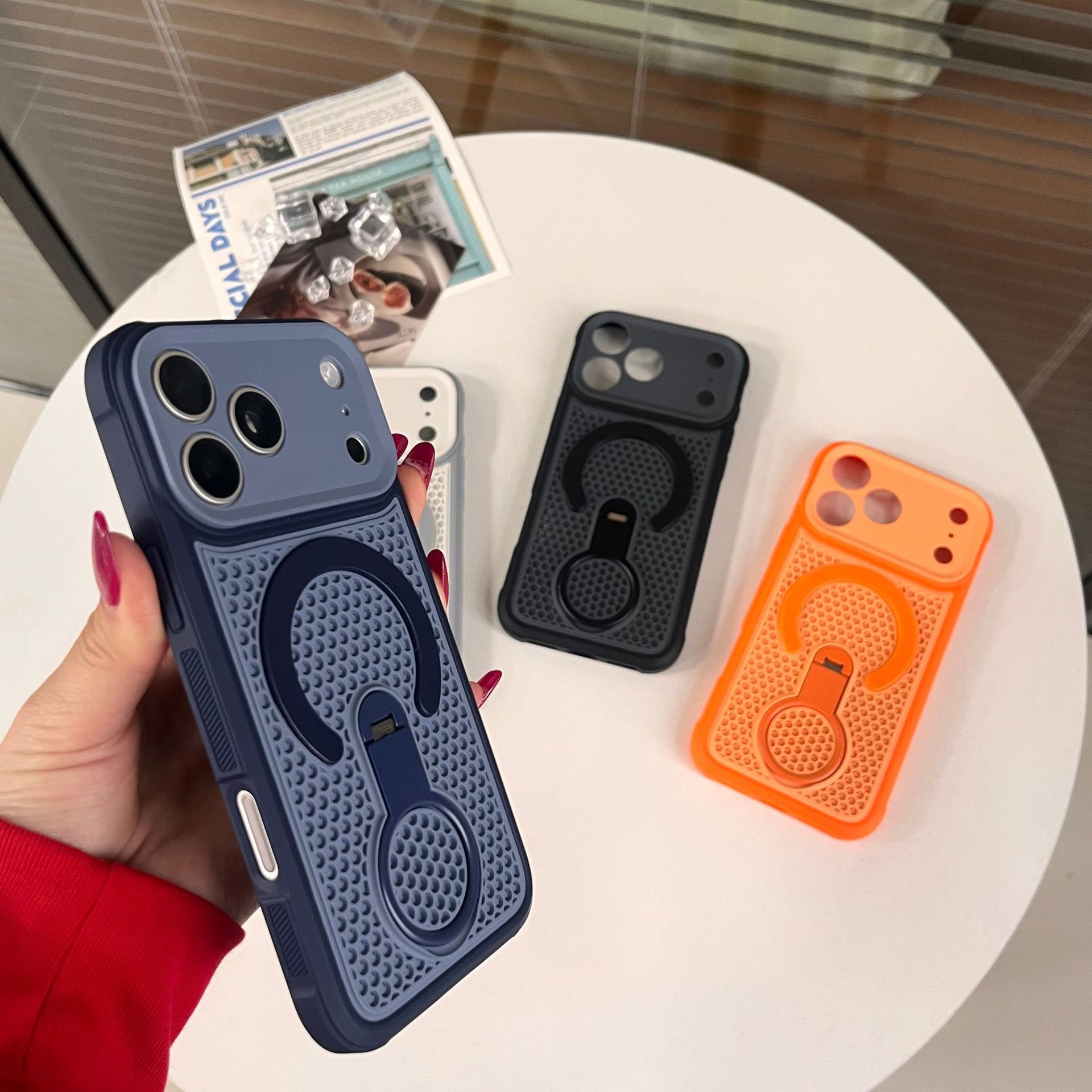 360 ° magnetic bracket breatha - đánh giá và giá Heat Dissipation Mesh Breathable Case