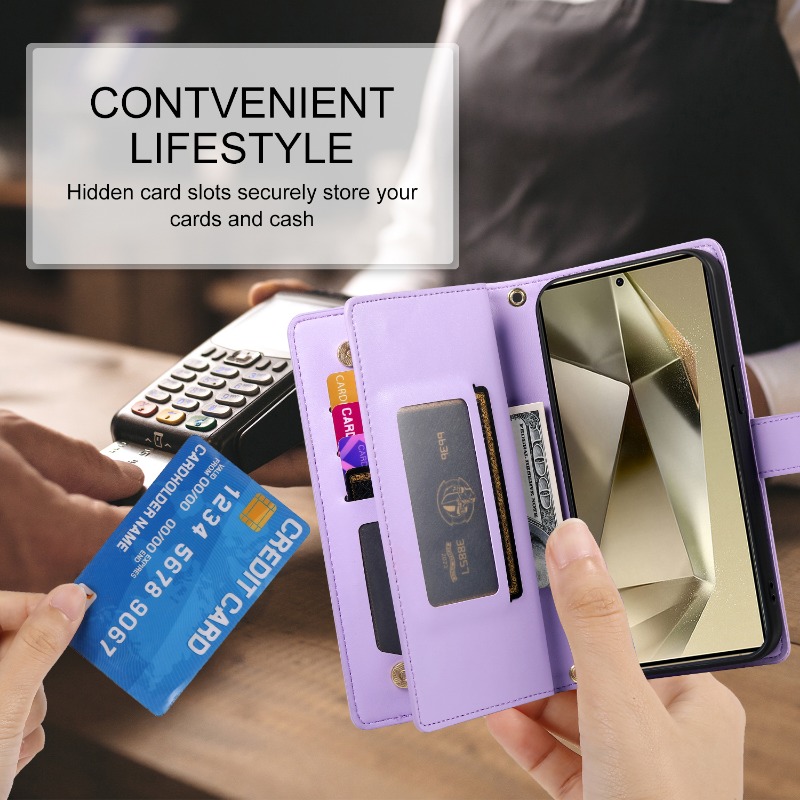 Zipper Crossbody Phone Case fo - đánh giá và giá Leather Wallet Card Holder Phone Cover