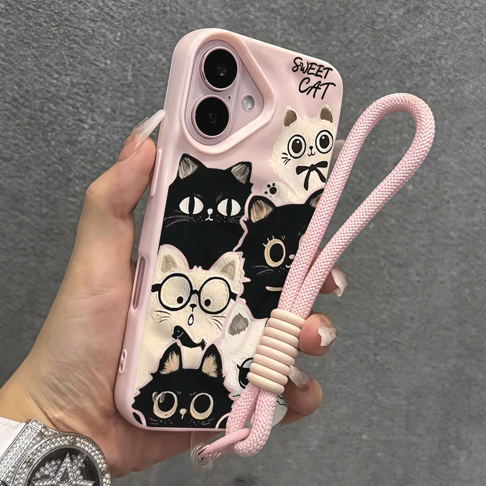 Wrist Strap Phone Case For iPh - đánh giá và giá Cute Cartoon Wrist Strap Silicone Case