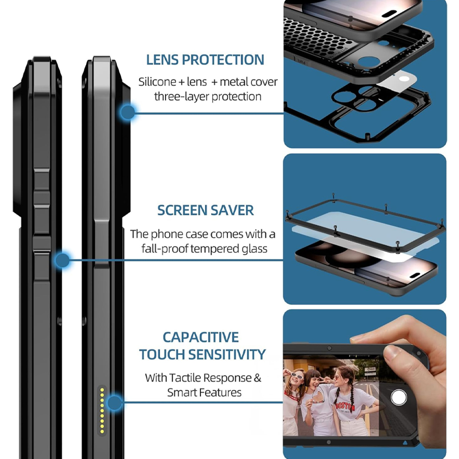 Heavy Duty Metal Armor Phone C - đánh giá và giá Heavy Duty 360 Full Body Protective Case