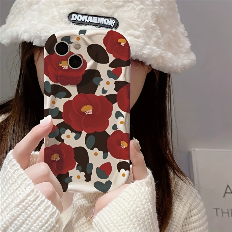 Vintage Red Camellia Flower Ri - đánh giá và giá Vintage Floral Pattern Soft Case